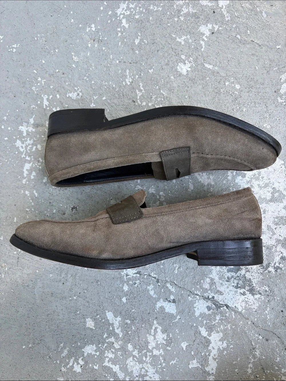 All Saints men’s suede 2 tone loafers